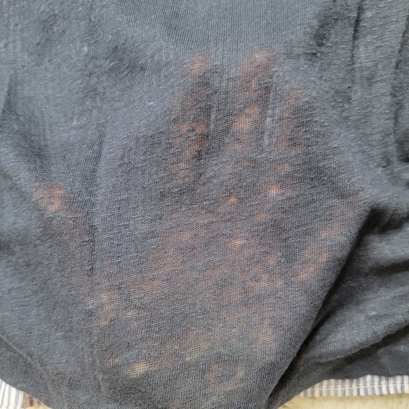 J Crew Silk Trapeze Vertical Stripe Back Linen Solid Front Panel Top Navy Size S - Picture 8 of 11